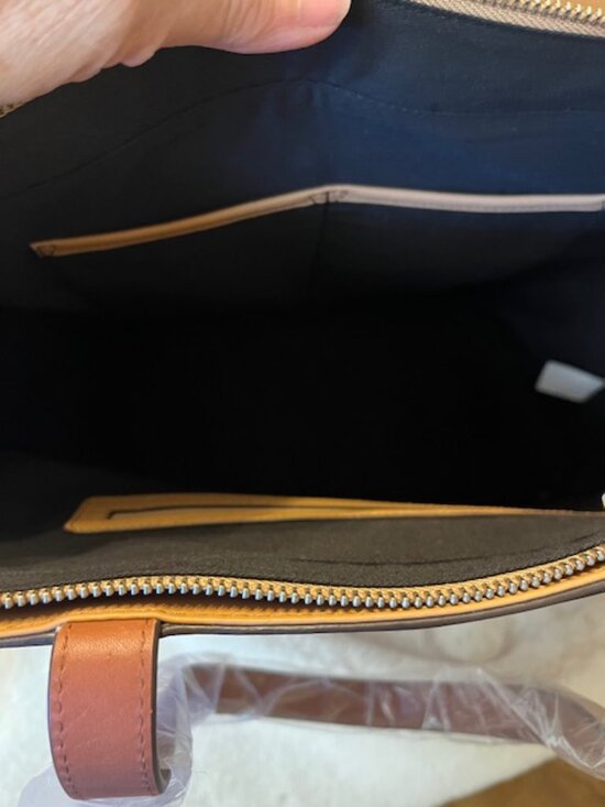J. Jill Leather Tote Bags for Women for sale | eBay J.Jill Leather Tote - Tan and Deep Brown Trim - NEW W/ TAG
